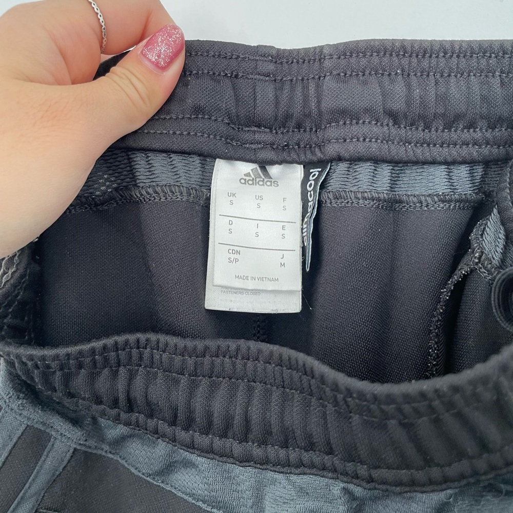 Adidas Black Trackpants with Grey Stripes Size S - Picture 5 of 6